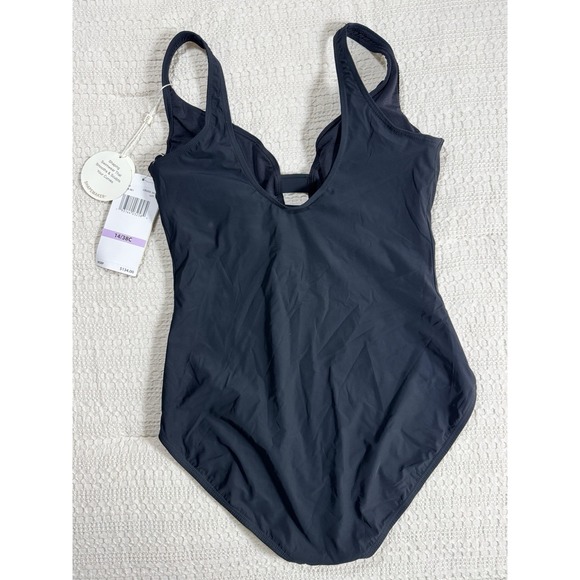 Coco Reef BLACK Contours Coastal Edge Trillion One-Piece Swimsuit, US 14/38C NWT - Picture 4 of 6